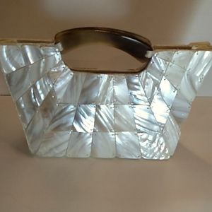 ABALONE shell evening clutch bag